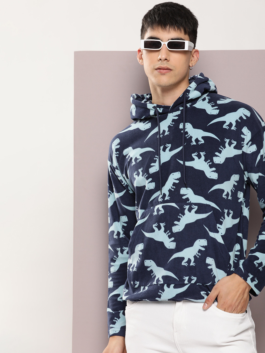 Kook N Keech Men Dinosaur Graphic Print Hooded Sweatshirt