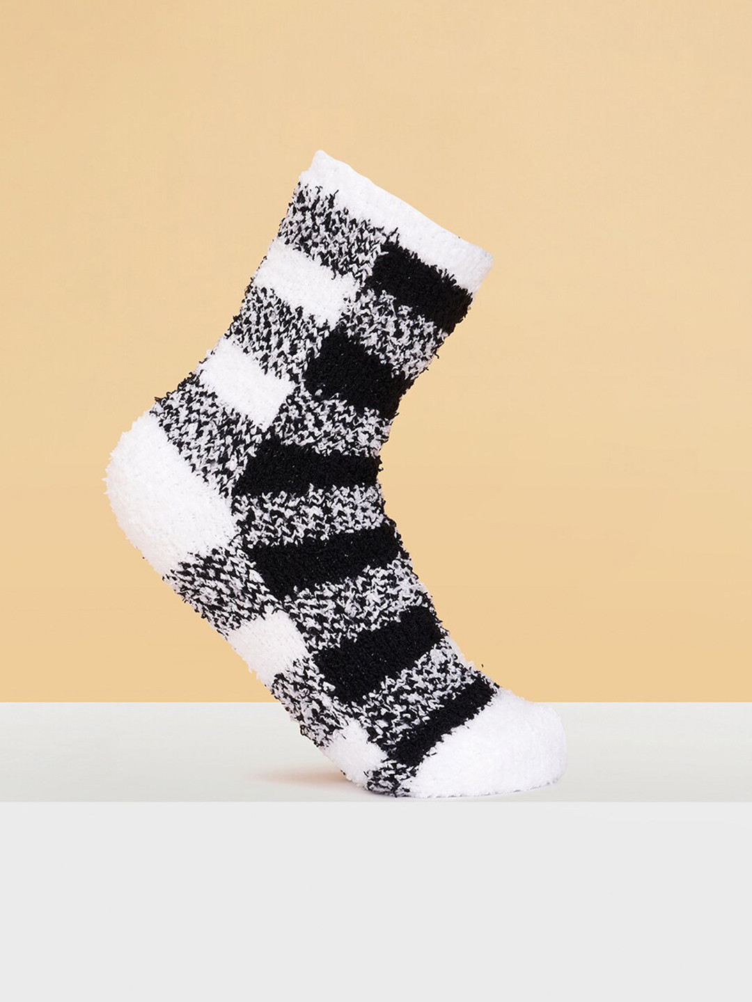 Pantaloons Junior Boys Checked Fuzzy Calf-Length Socks