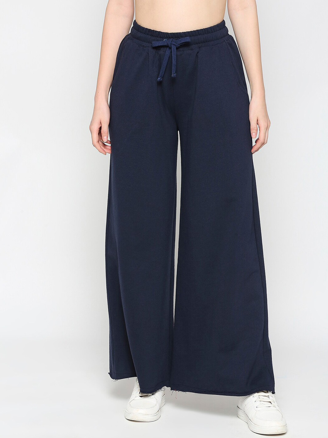 Being Human Women Relaxed Fit Mid-Rise Wide Leg Track Pants