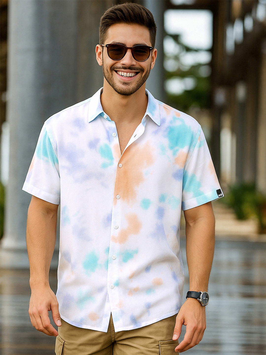 Bewakoof Abstract Printed Oversized Casual Shirt
