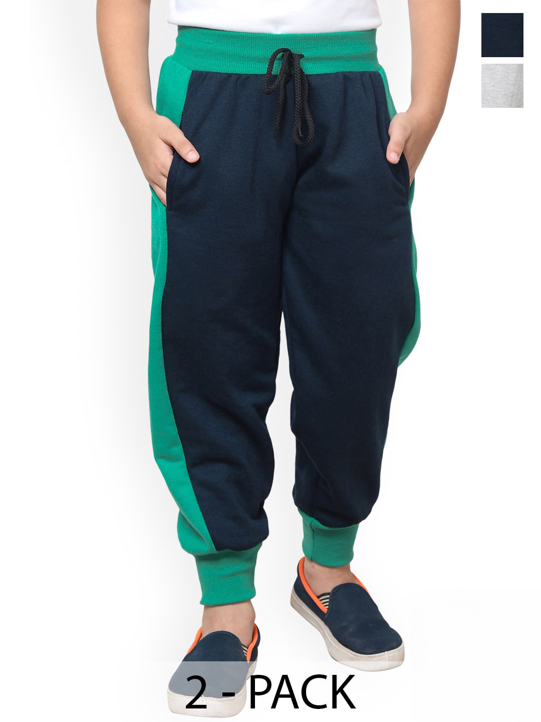 BAESD Boys Pack Of 2 Mid-Rise Fleece Joggers