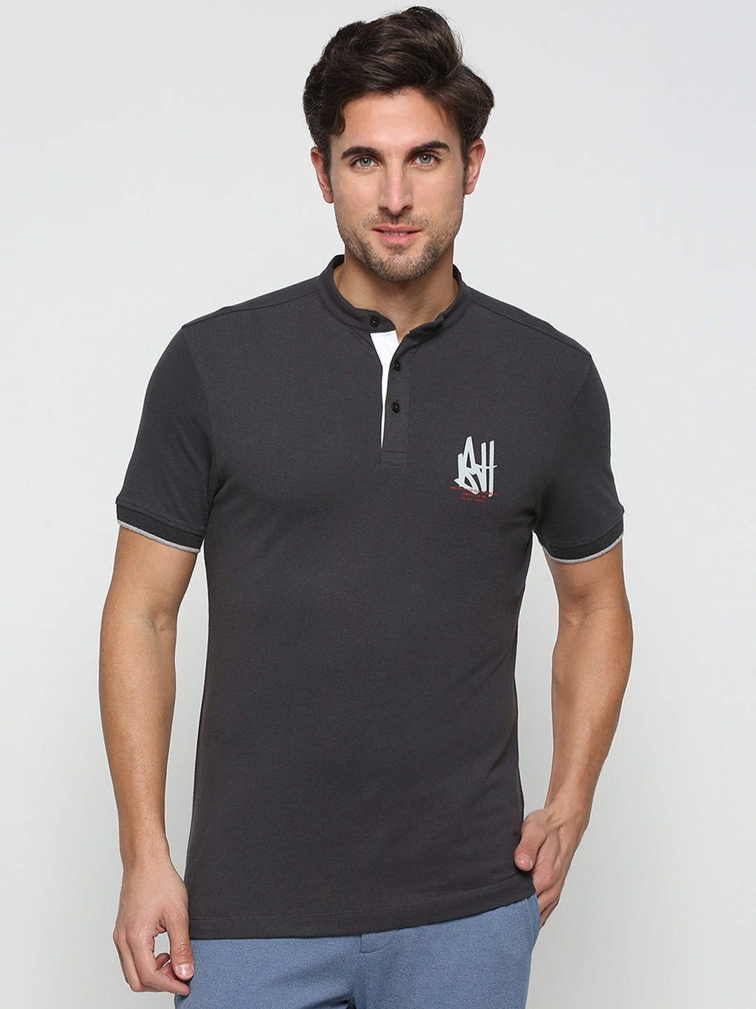 Being Human Henley Neck Casual T-shirt