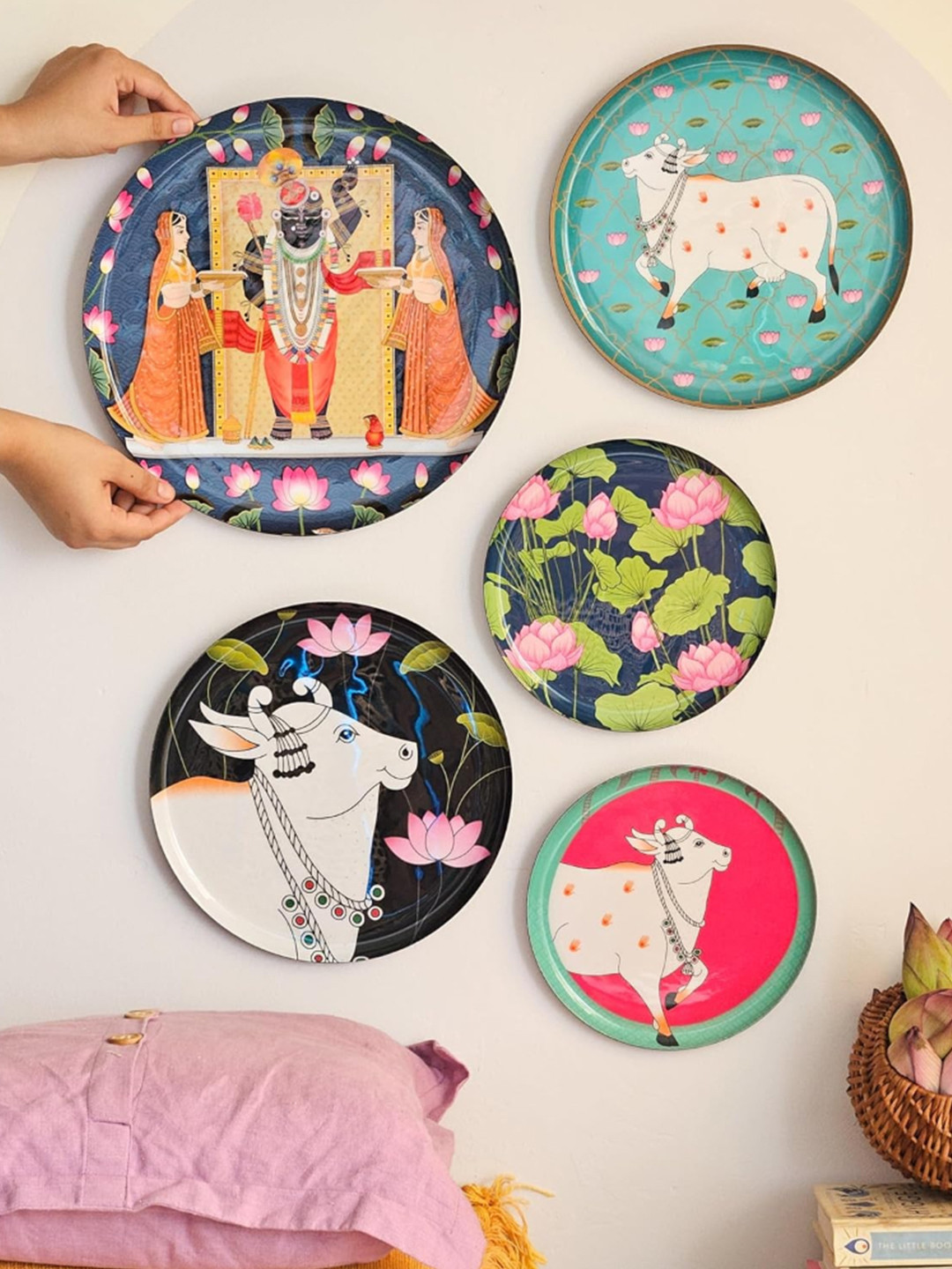 Ritualistic d Metal Matte Hanging Hall 5Pcs Spiritual Wall Decor-10In