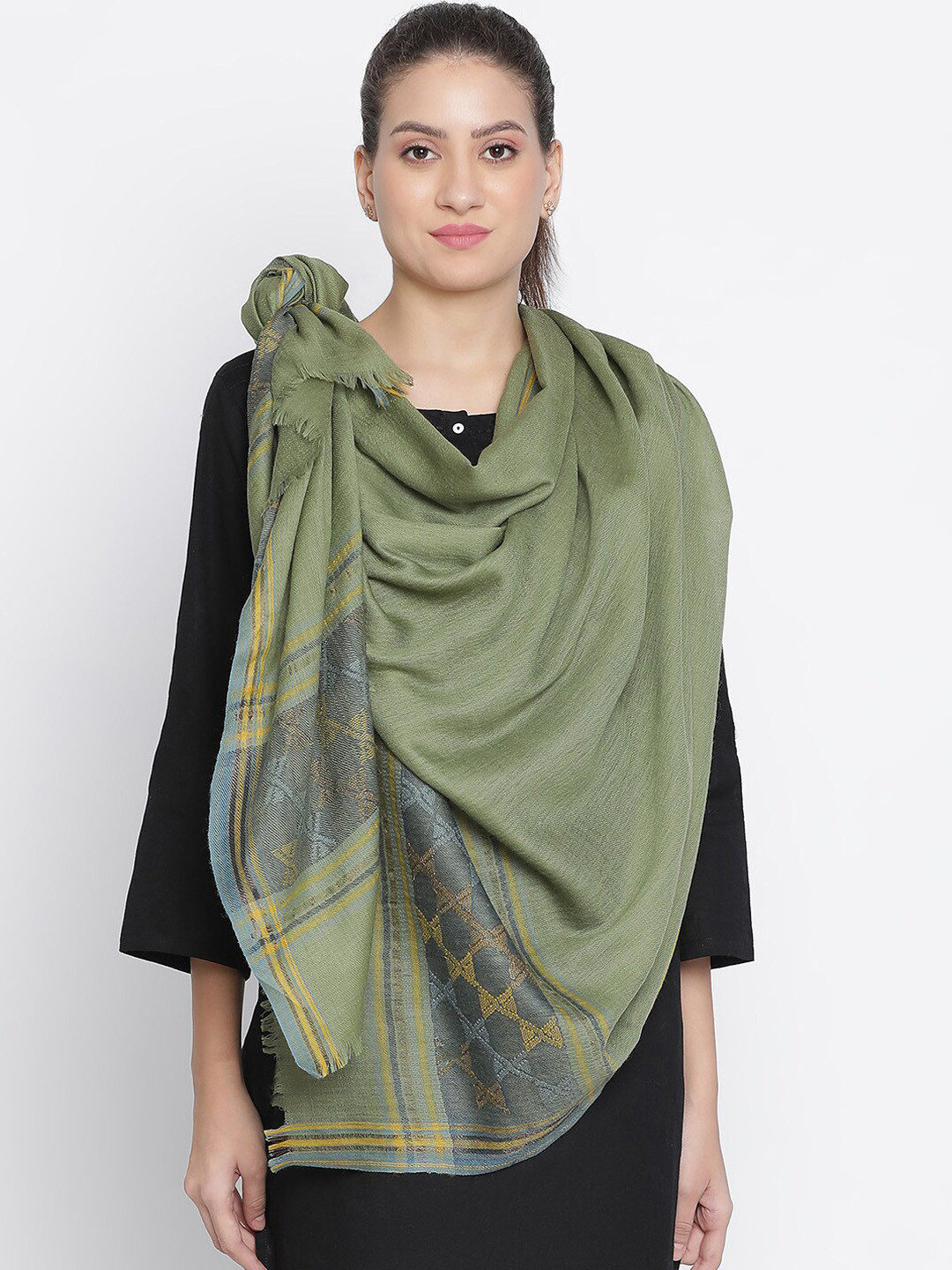 SHINGORA Women  Woven-Design Metallic Dobby Shawl