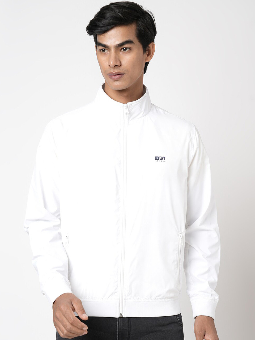 BEAT LONDON by PEPE JEANS Men White Lightweight Bomber Jacket