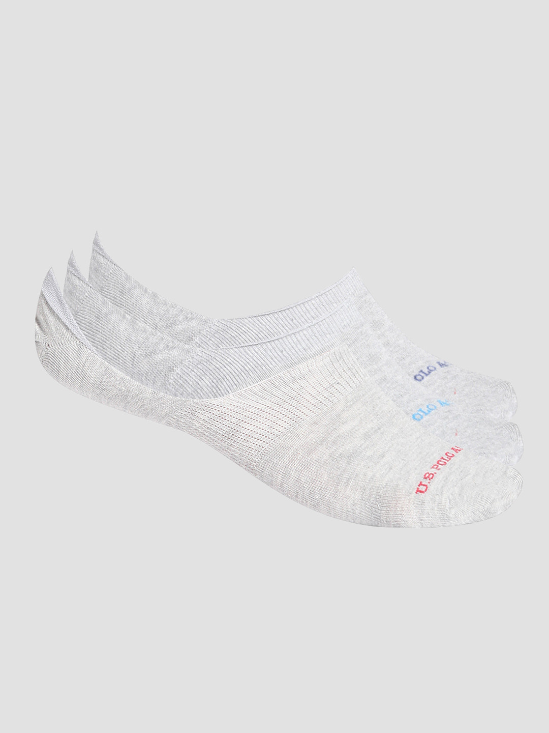 U.S. Polo Assn. Men Pack Of 3 Silicone Grip No Show Socks