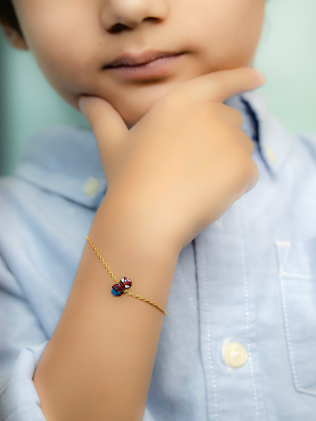 Kicky And Perky Girls 925 Sterling Silver Gold Plated Link Bracelet