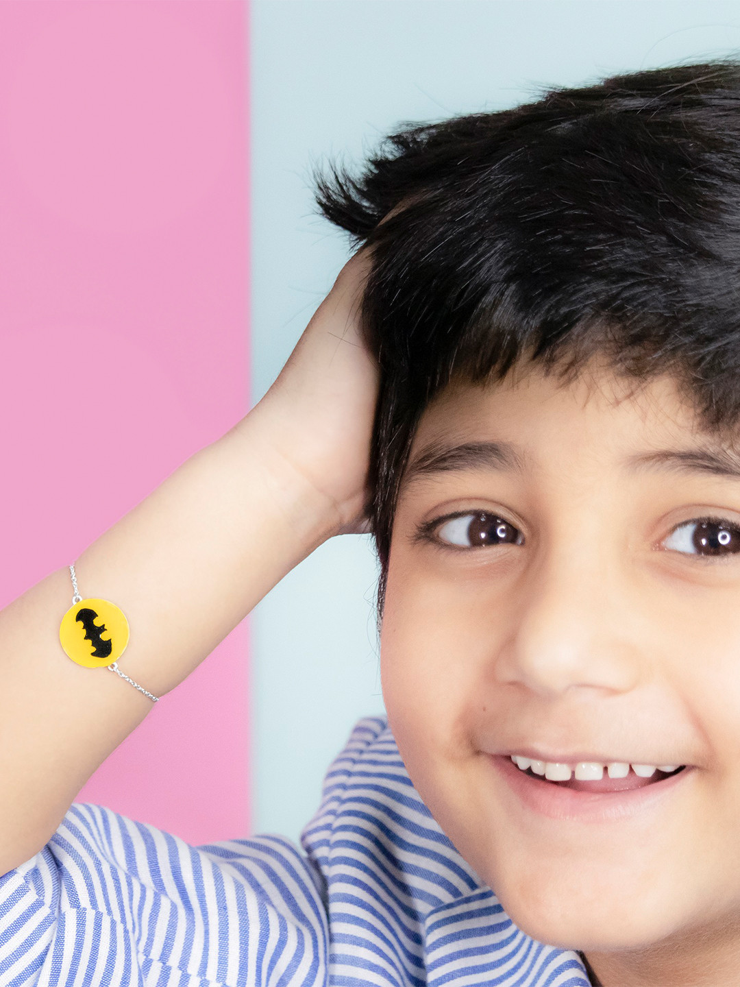 Kicky And Perky Kids 925 Sterling Silver Batman Charm Bracelet