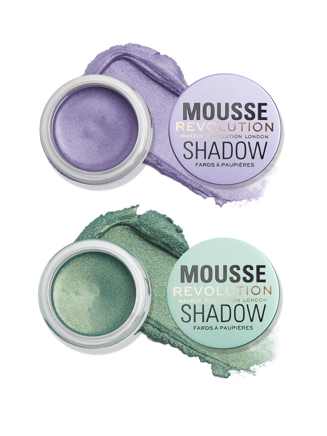 Makeup Revolution London Set of 2 Creamy Whipped Mousse Eyeshadows - Lilac & Emerald Green