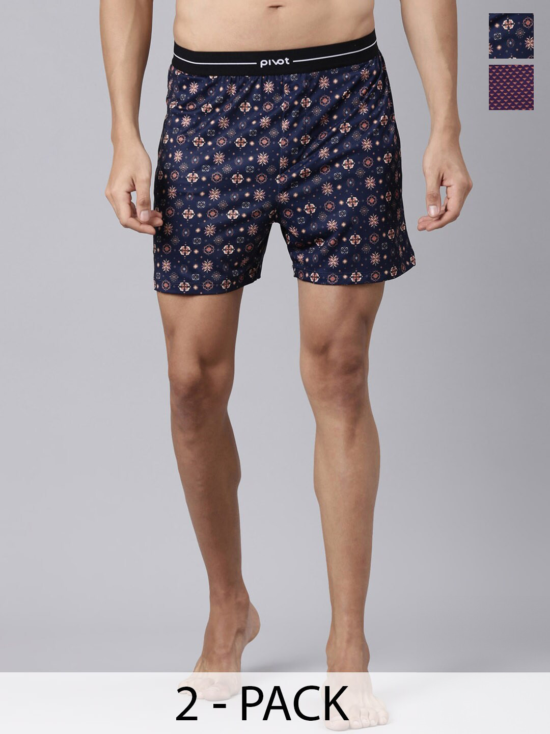 pivot Pack Of 2 Printed Anti-Odour Inner Boxers PT-S23-P2-BXR-08