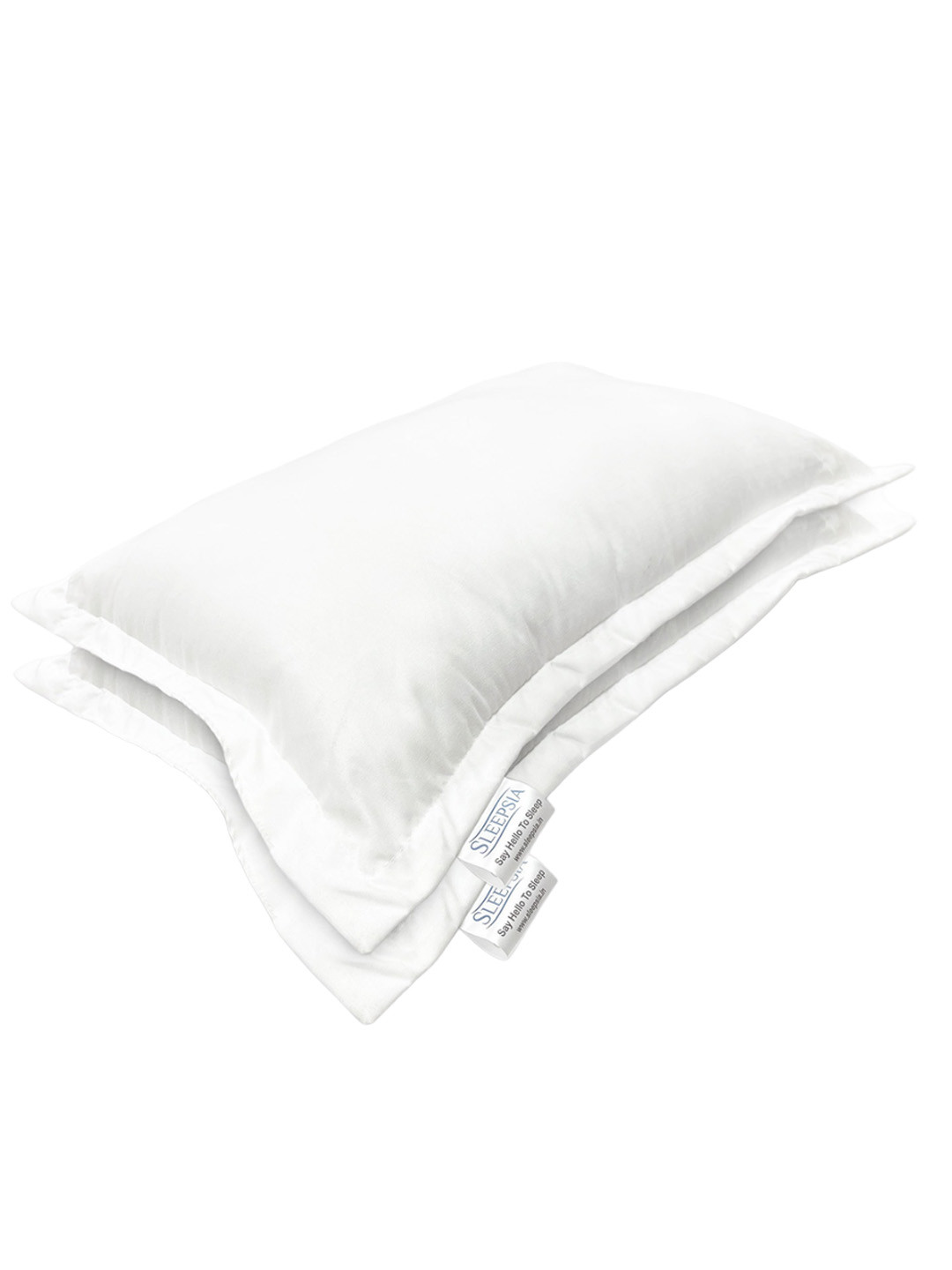 Sleepsia White Solid Polycotton Breathable Set of 2 Medium Memory Foam Sleep Pillow-13 x 33 x 53 cm