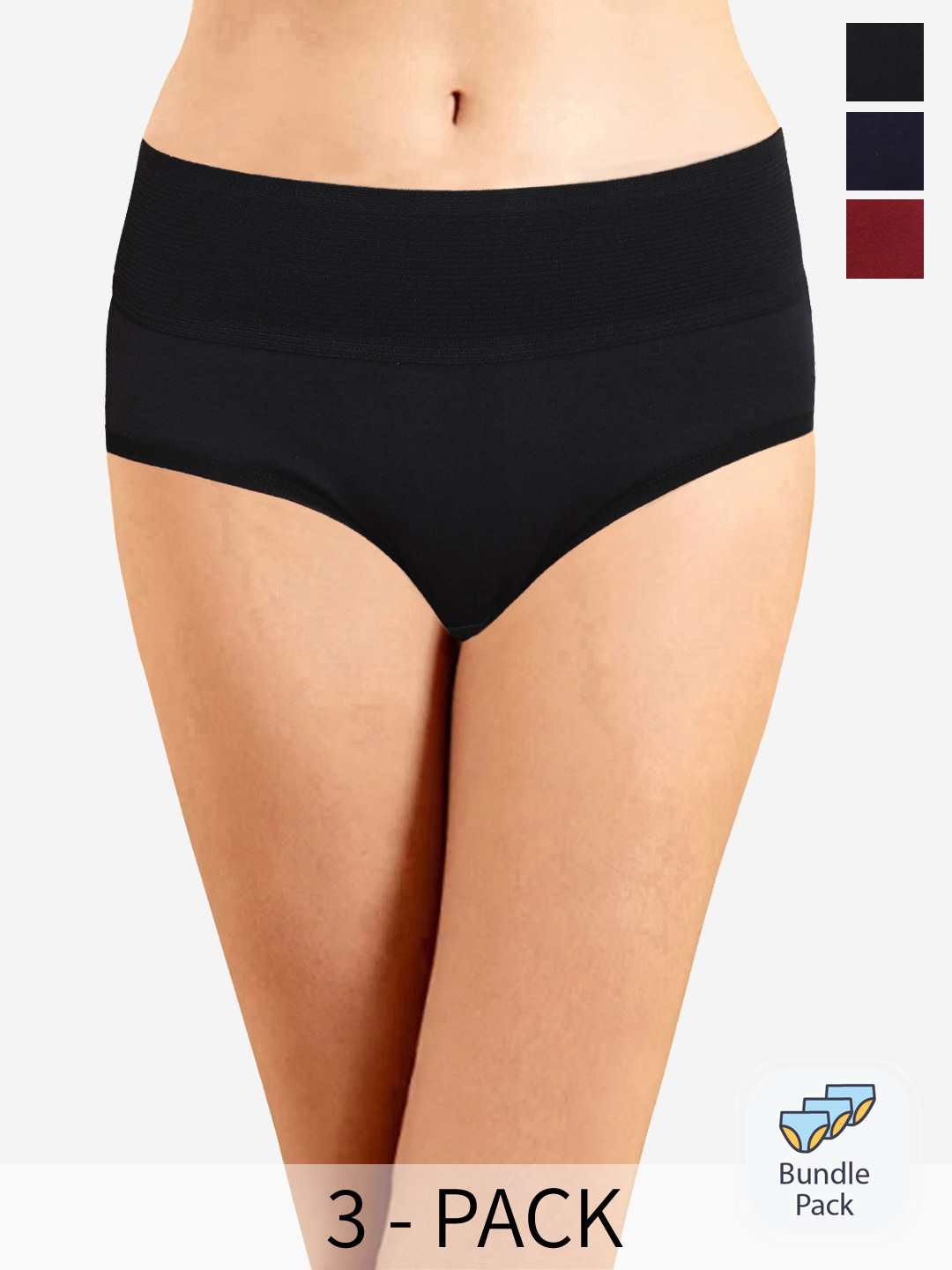 In Care Pack Of 3 High-Rise Cotton Hipster Brief ICBB-005_M