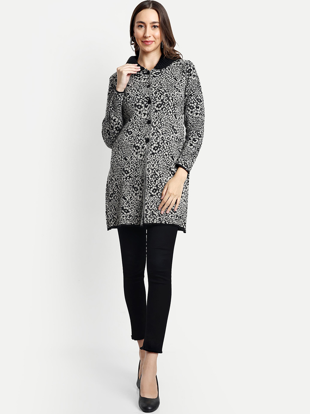 CREATIVE LINE Knitted Woollen Single Breasted Overcoat