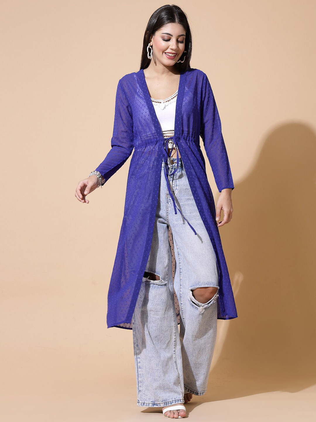 Strong And Brave Longline Tie-Up Shrug
