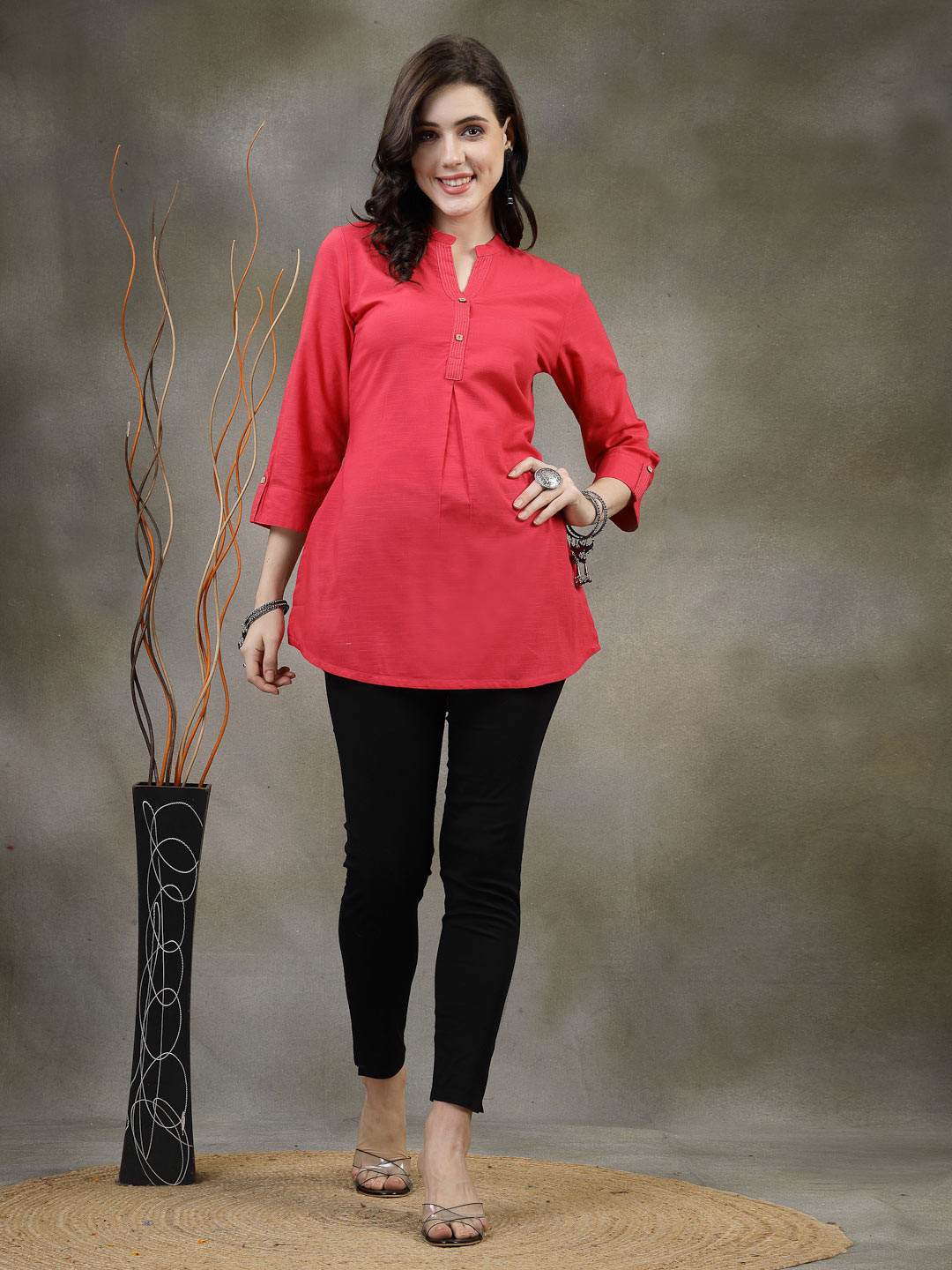 Nayam By Lakshita Mandarin Collar Collar Tunic