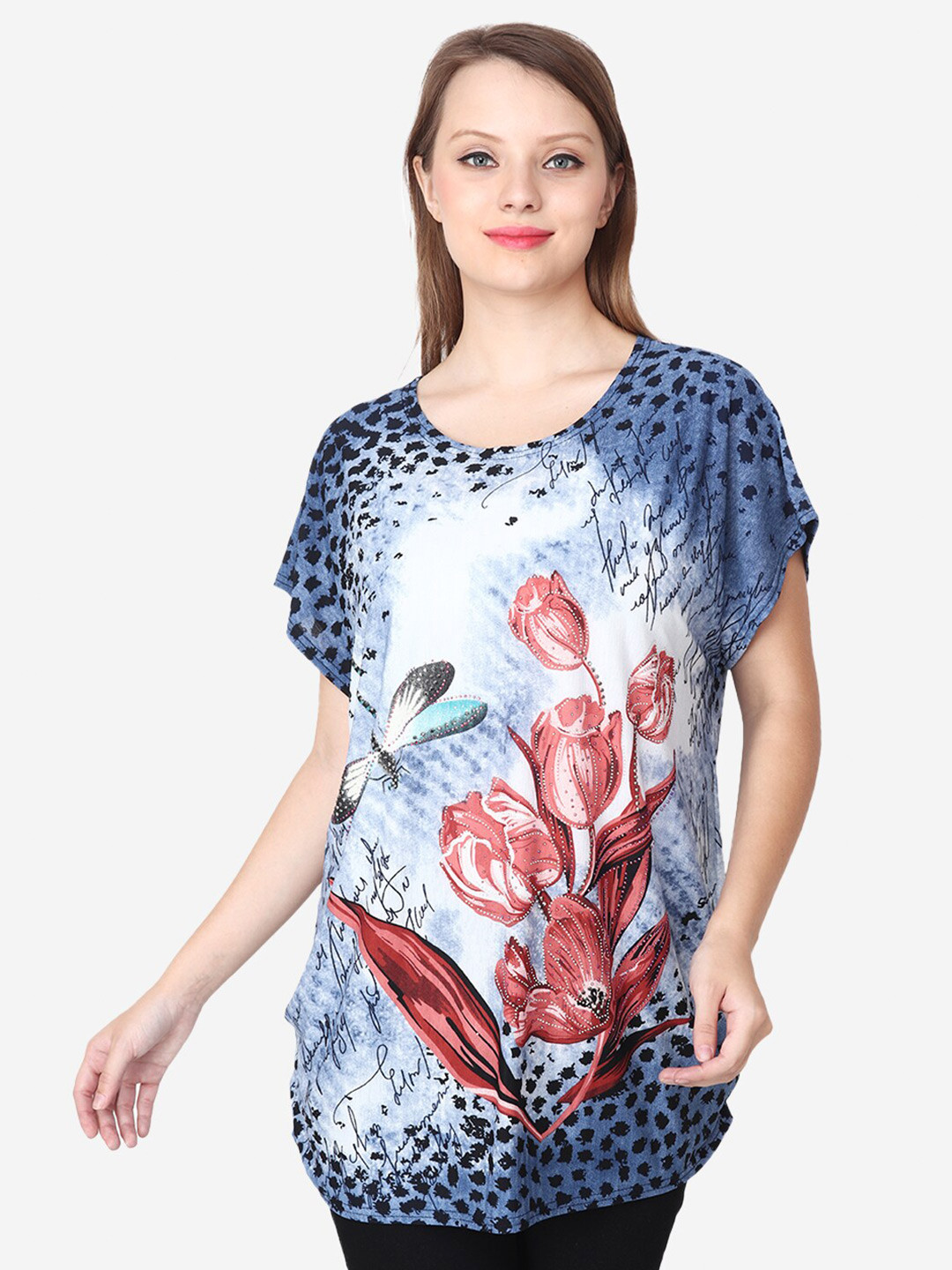 Steele Floral Printed Extended Sleeves Top
