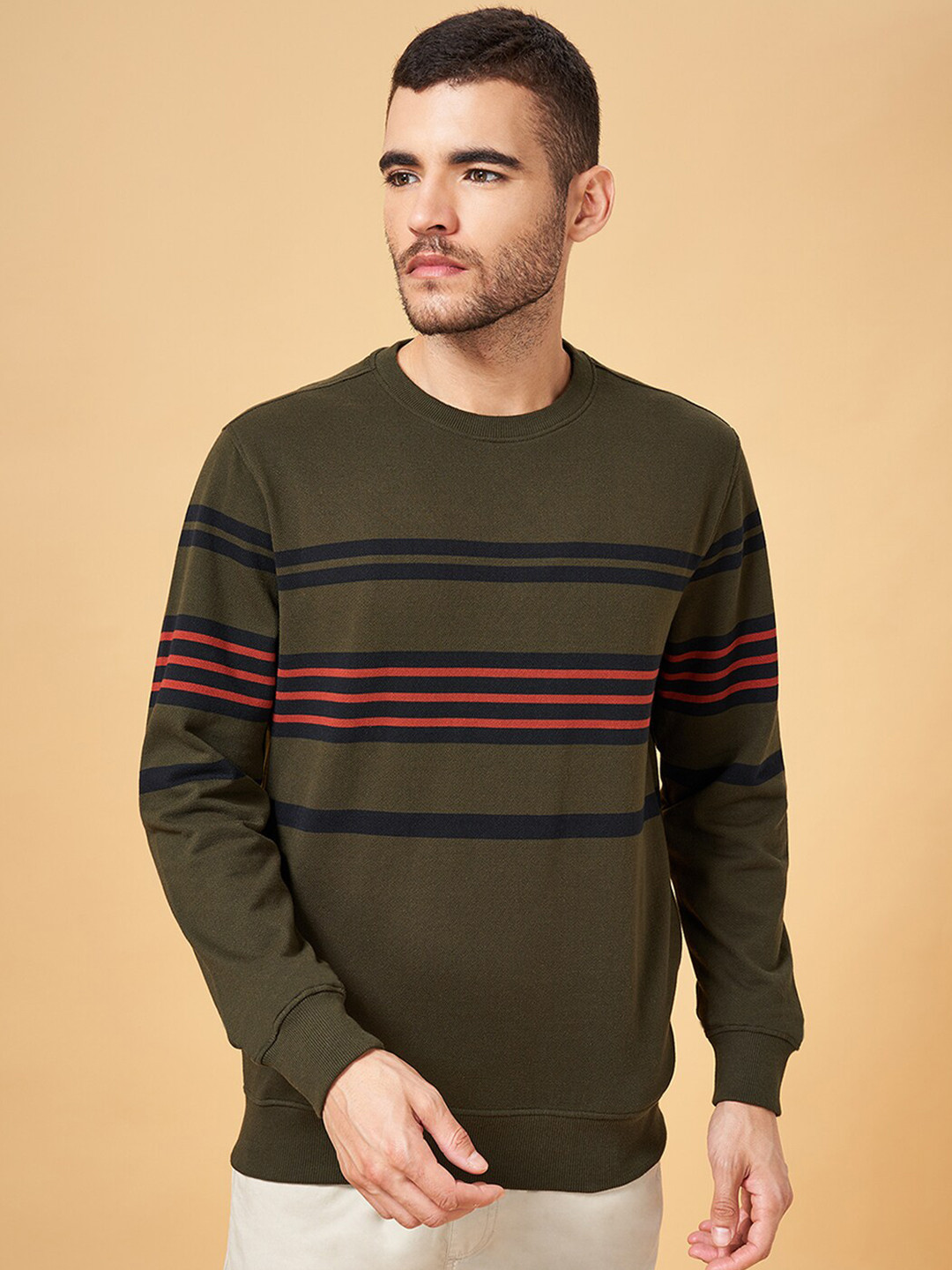Urban Ranger by pantaloons Striped Pullover Sweatshirt