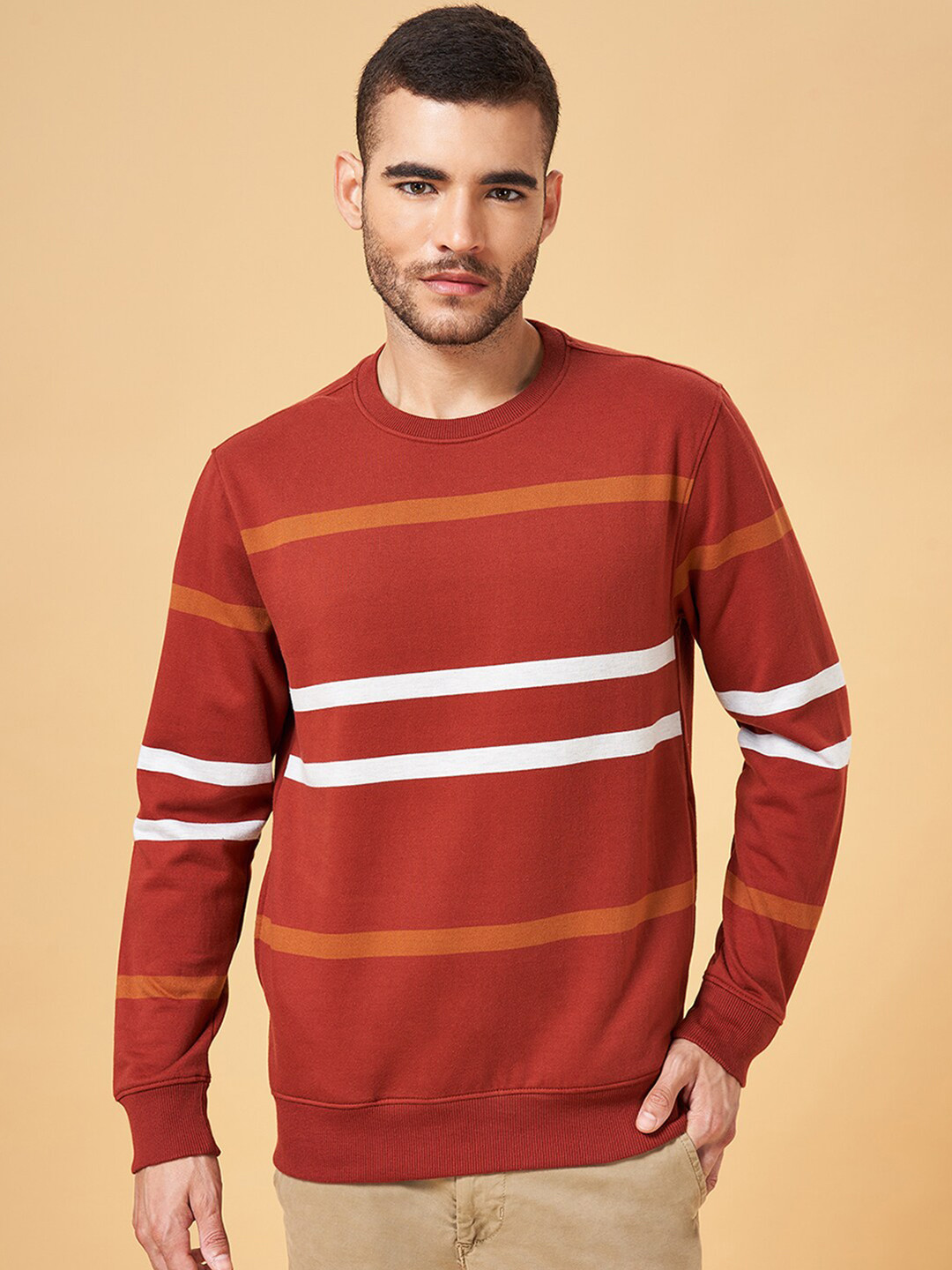 Urban Ranger by pantaloons Striped Pullover Sweatshirt