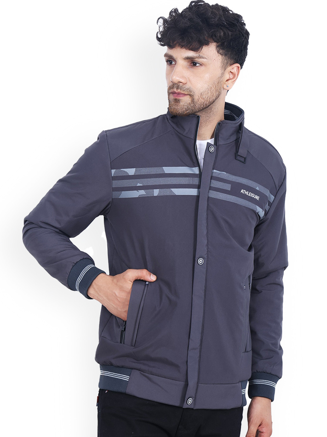 Dollar Socks Mock Collar Button Detail Sweatshirt