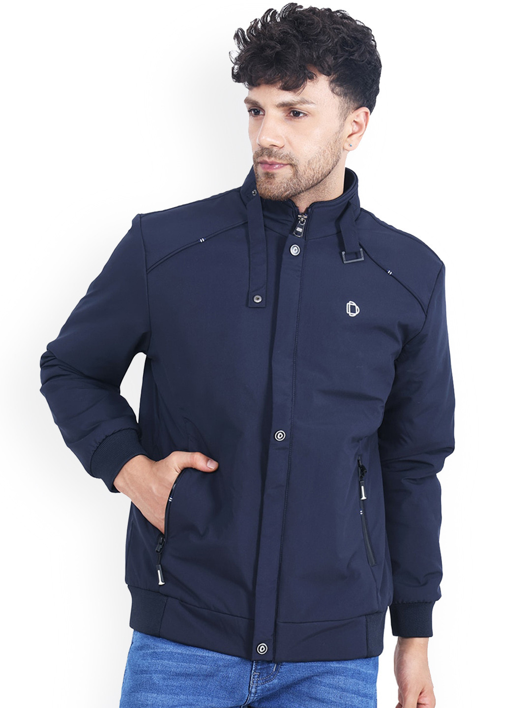 Dollar Socks Mock Collar Lightweight Open Front Jacket