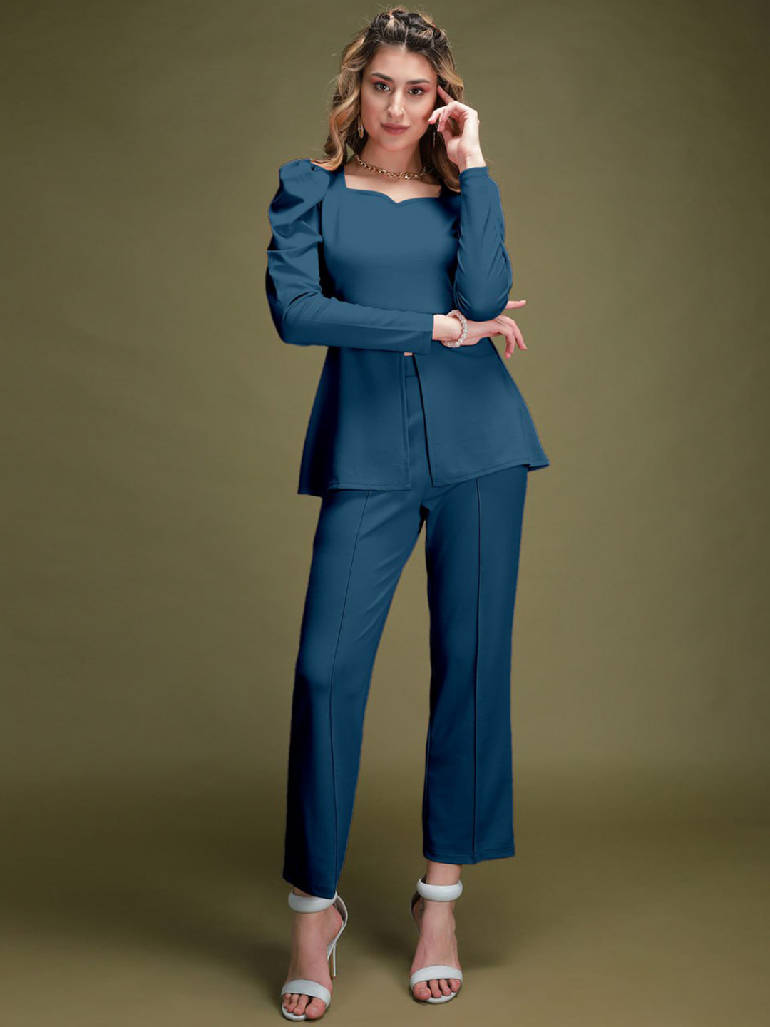 SIDYAL Sweetheart Neck Puff Sleeve Co-Ords