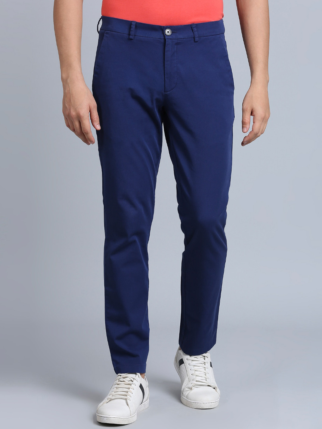ONEMILE Men Smart Slim Fit Chino Trousers