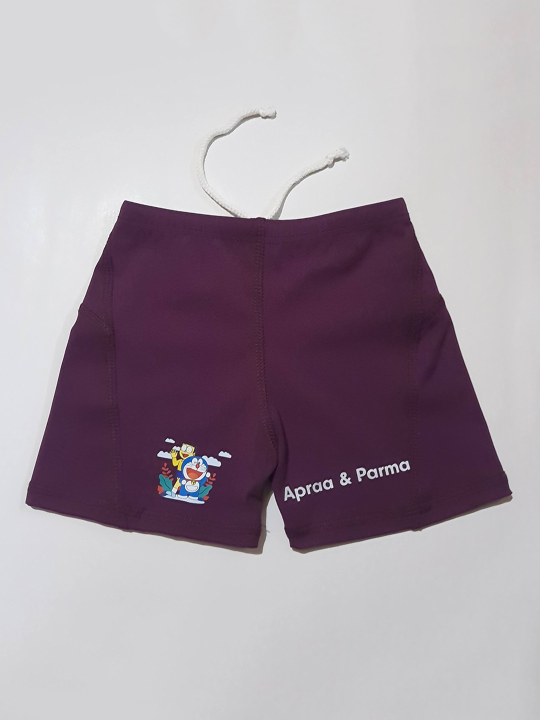 Apraa & Parma Boys Doremon Printed Mid-Rise Swim Shorts