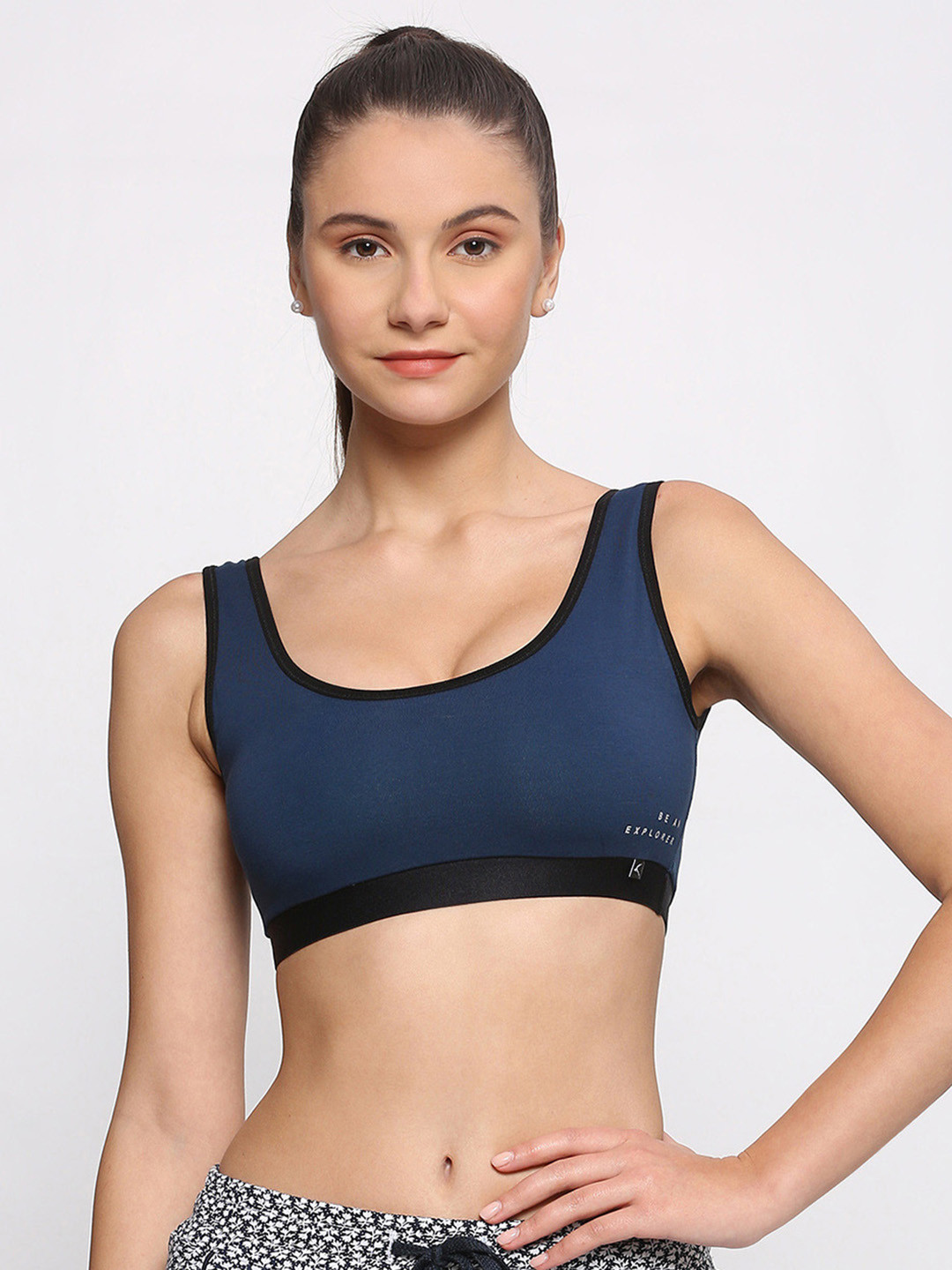 Lovable Sport Blue & Black Bra Medium Coverage