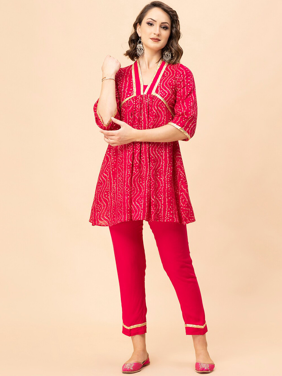 MILU MADAN Printed Pure Cotton Top With Trousers