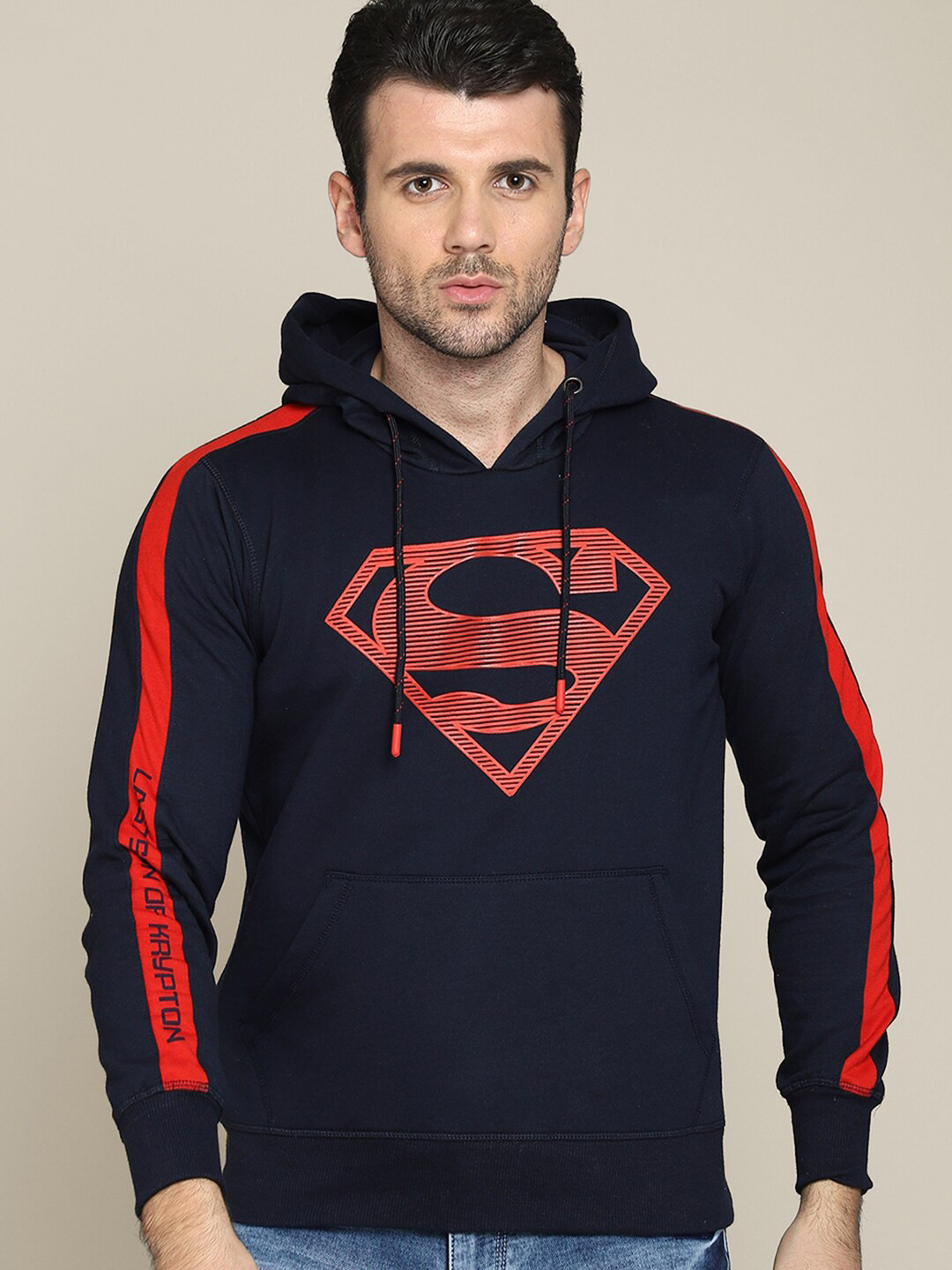 Free Authority Superman Printed Hooded Pullover