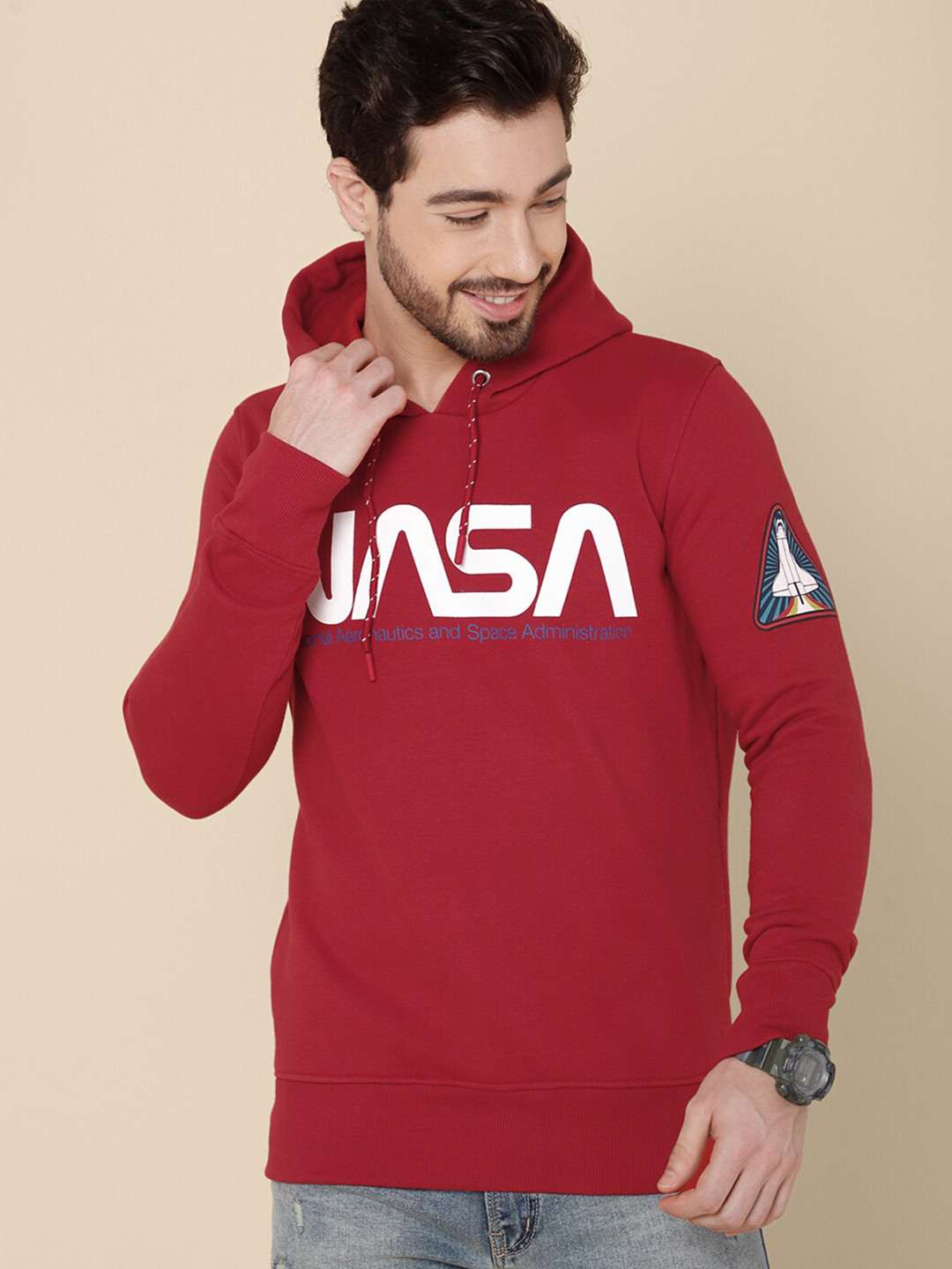 Free Authority Nasa Printed Hooded Pullover