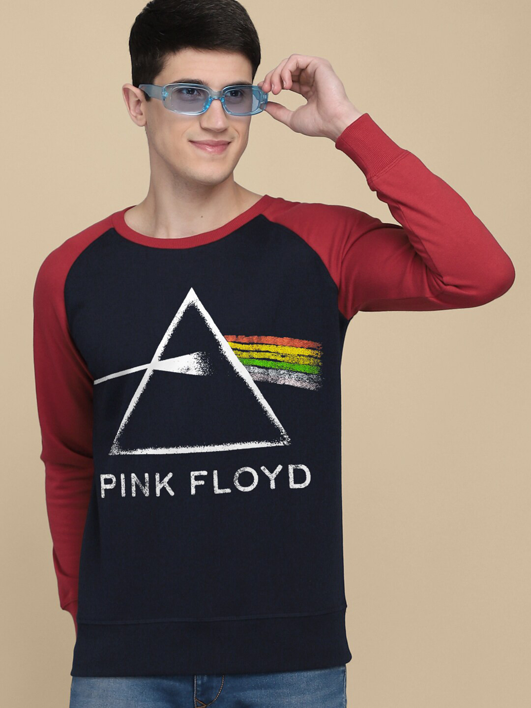 Free Authority Pink Floyd Printed Round Neck Sweatshirt