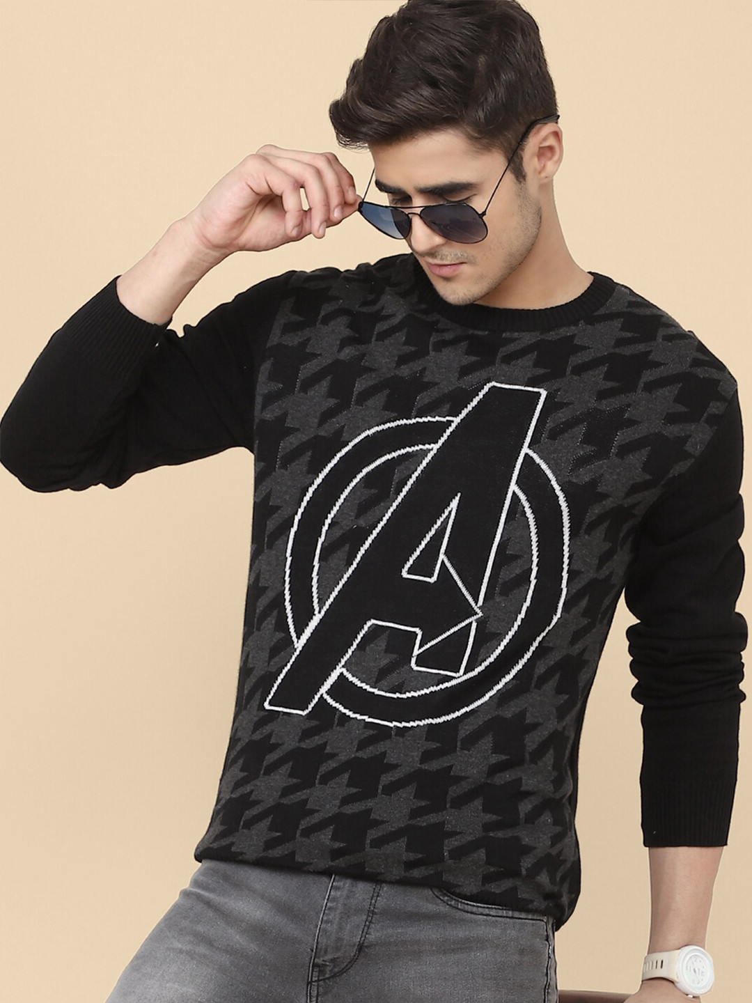 Free Authority Avengers Printed Cotton Pullover Sweatshirt