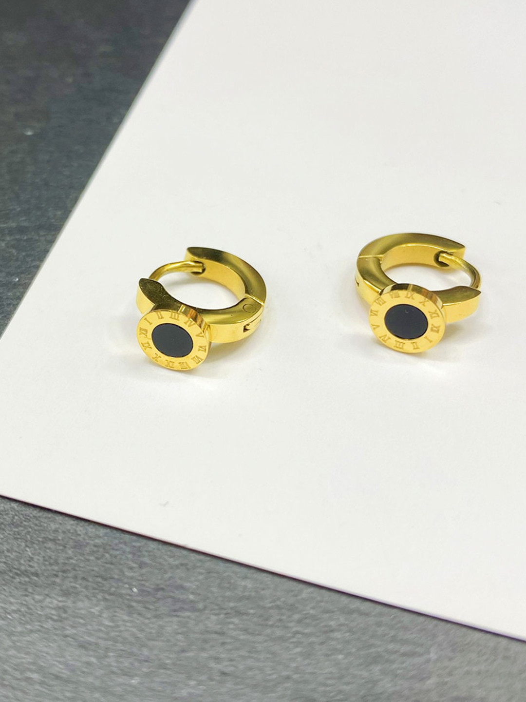 MYKI Gold Plated Stainless Steel Hoop Earrings