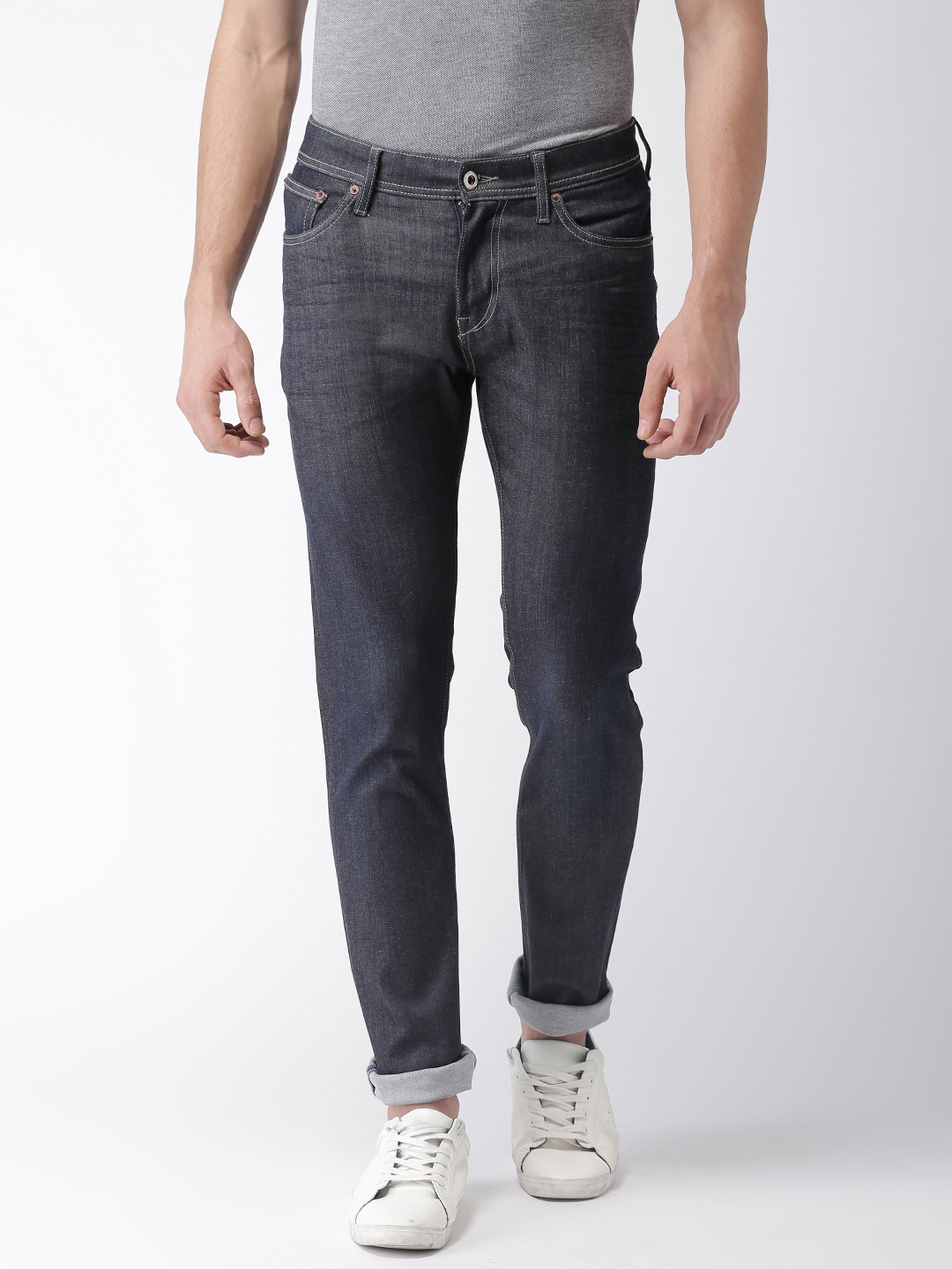 Celio Men Navy Blue Slim Fit Mid-Rise Clean Look Stretchable Jeans
