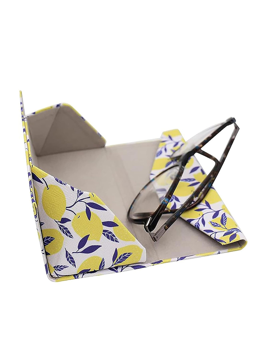 HOUSE OF QUIRK Unisex Printed Lightweight Leather Magnetic Foldable Sunglasses Case