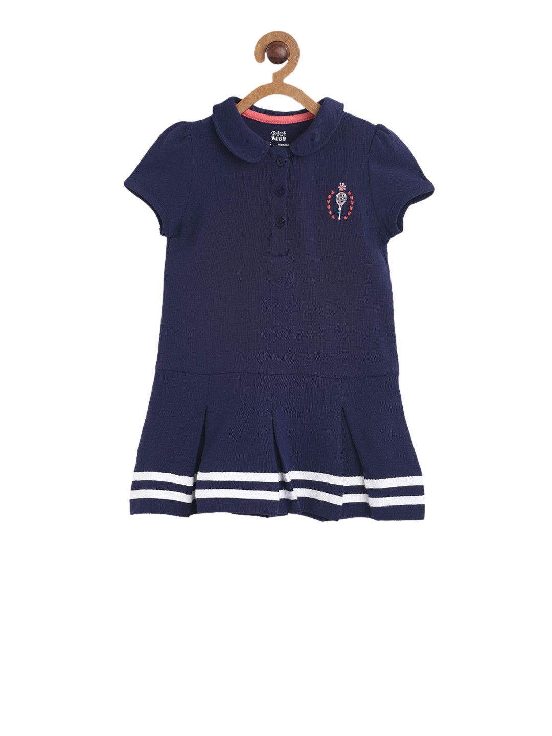 MINI KLUB Girls Navy Blue Printed A-Line Dress