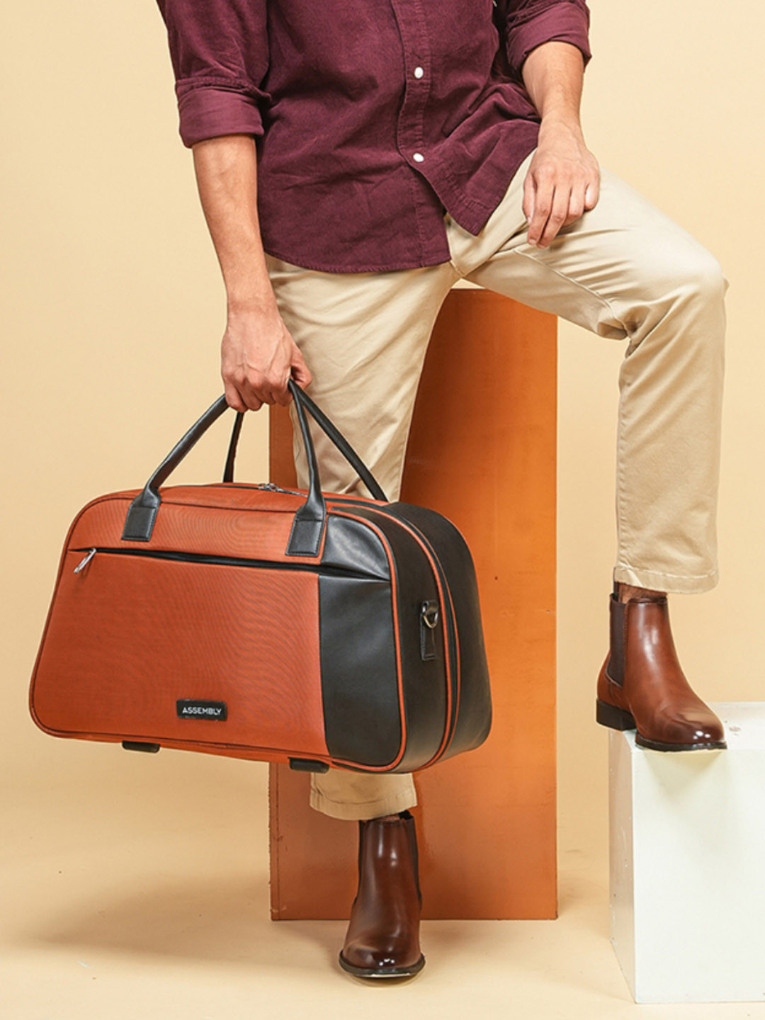 Assembly Verve Rust Premium Weekender Overnighter travel Bag | 45 Liters