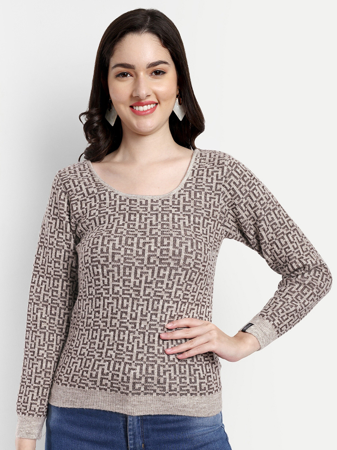 CREATIVE LINE Self Designed Woollen Top