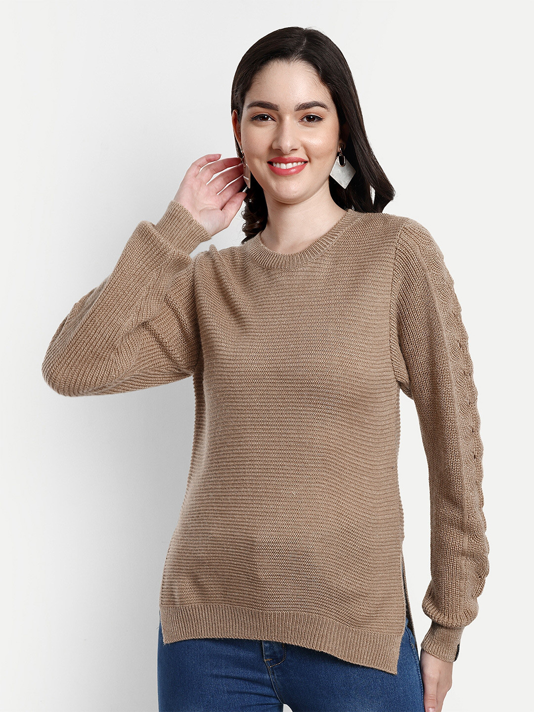 CREATIVE LINE Self Design Woollen Top