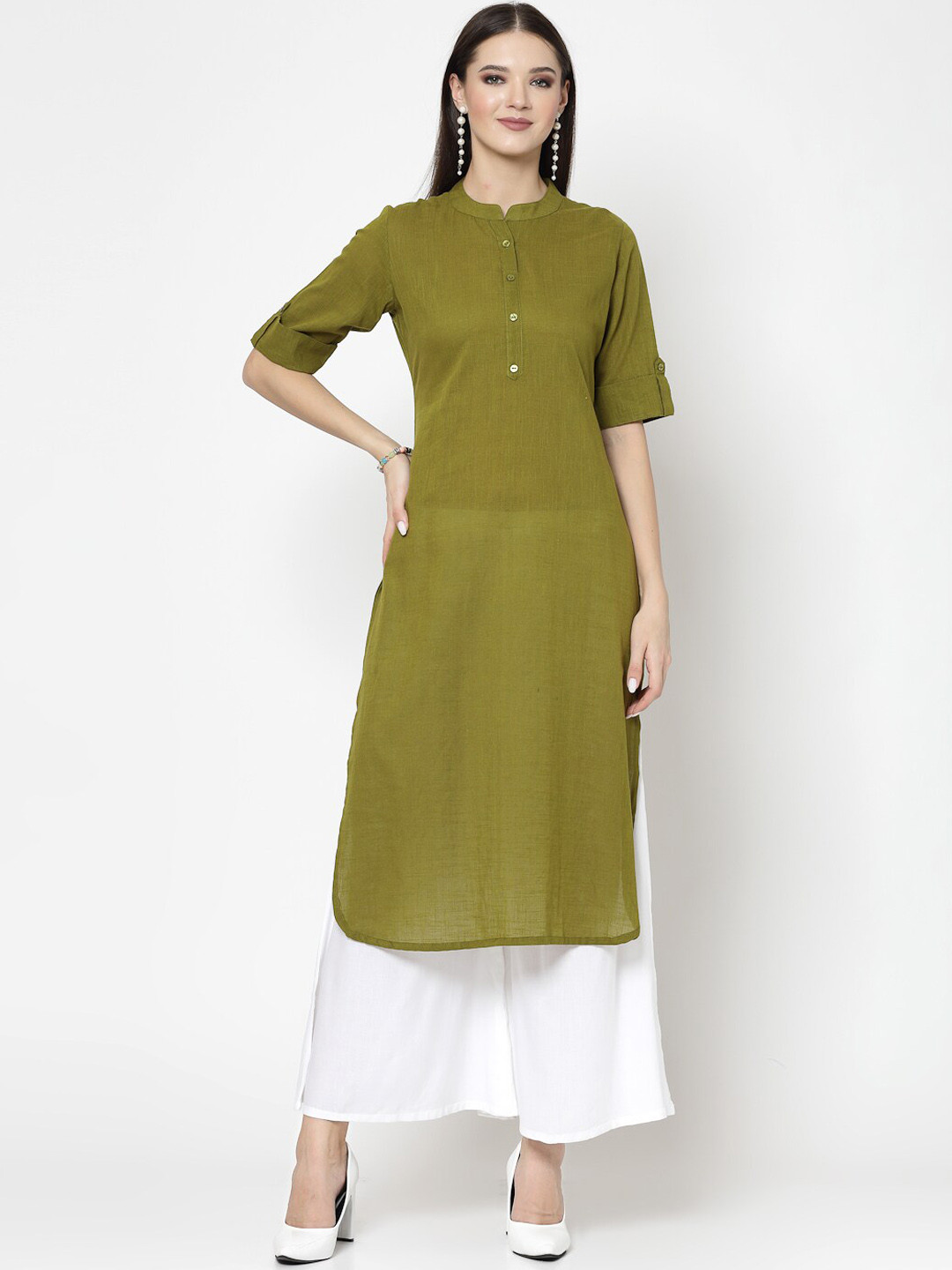 SkyaSia Women Green Kurta