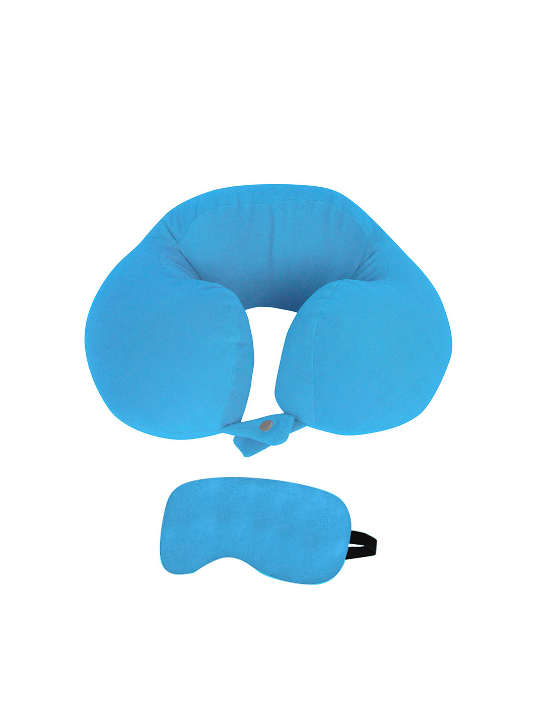 PILLOW TREE Blue U-Shape Ultra-Soft Travel Neck Pillow With Eye Mask