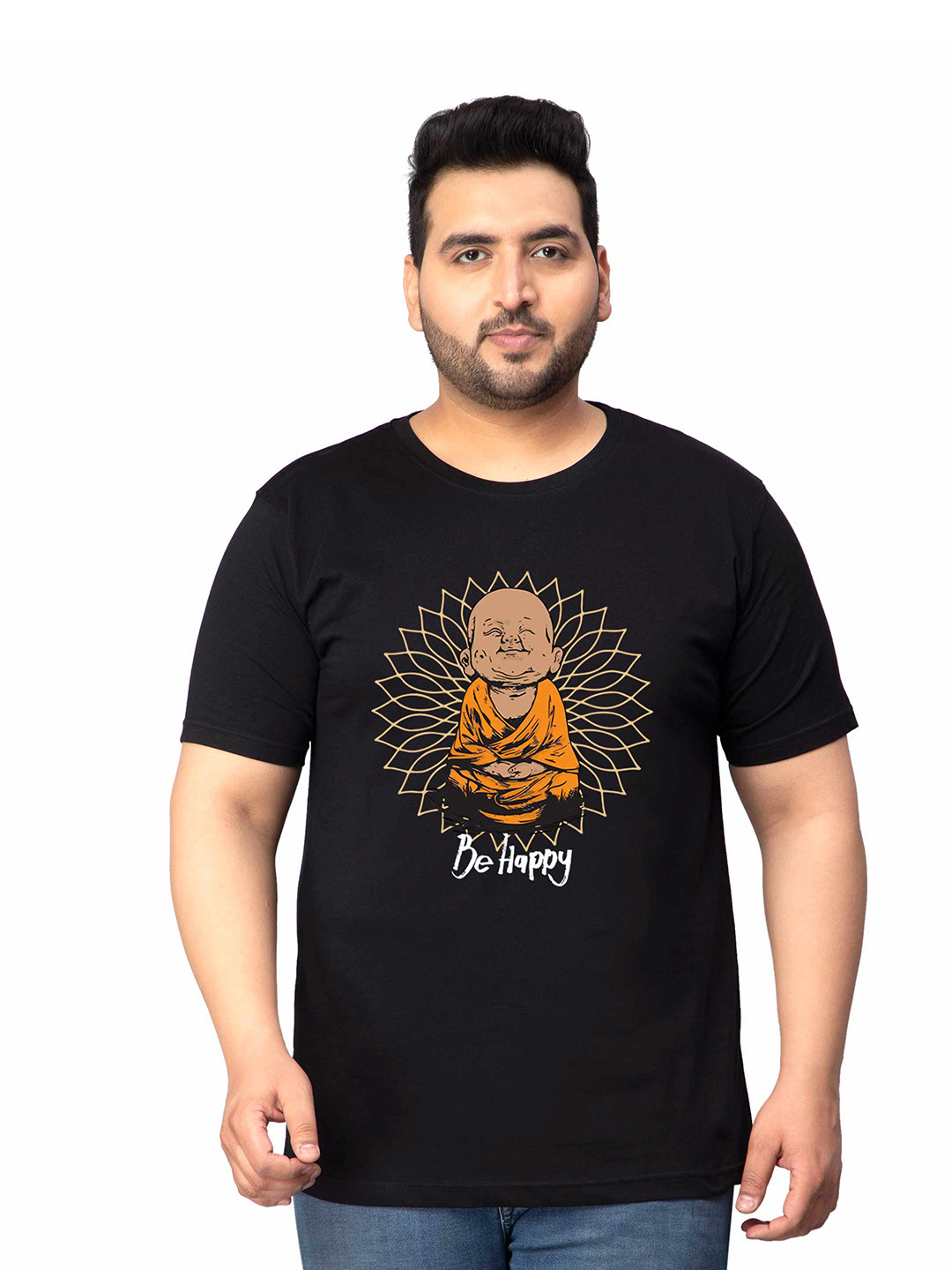 Toodle Plus Men Plus Size Cotton Printed T-Shirt