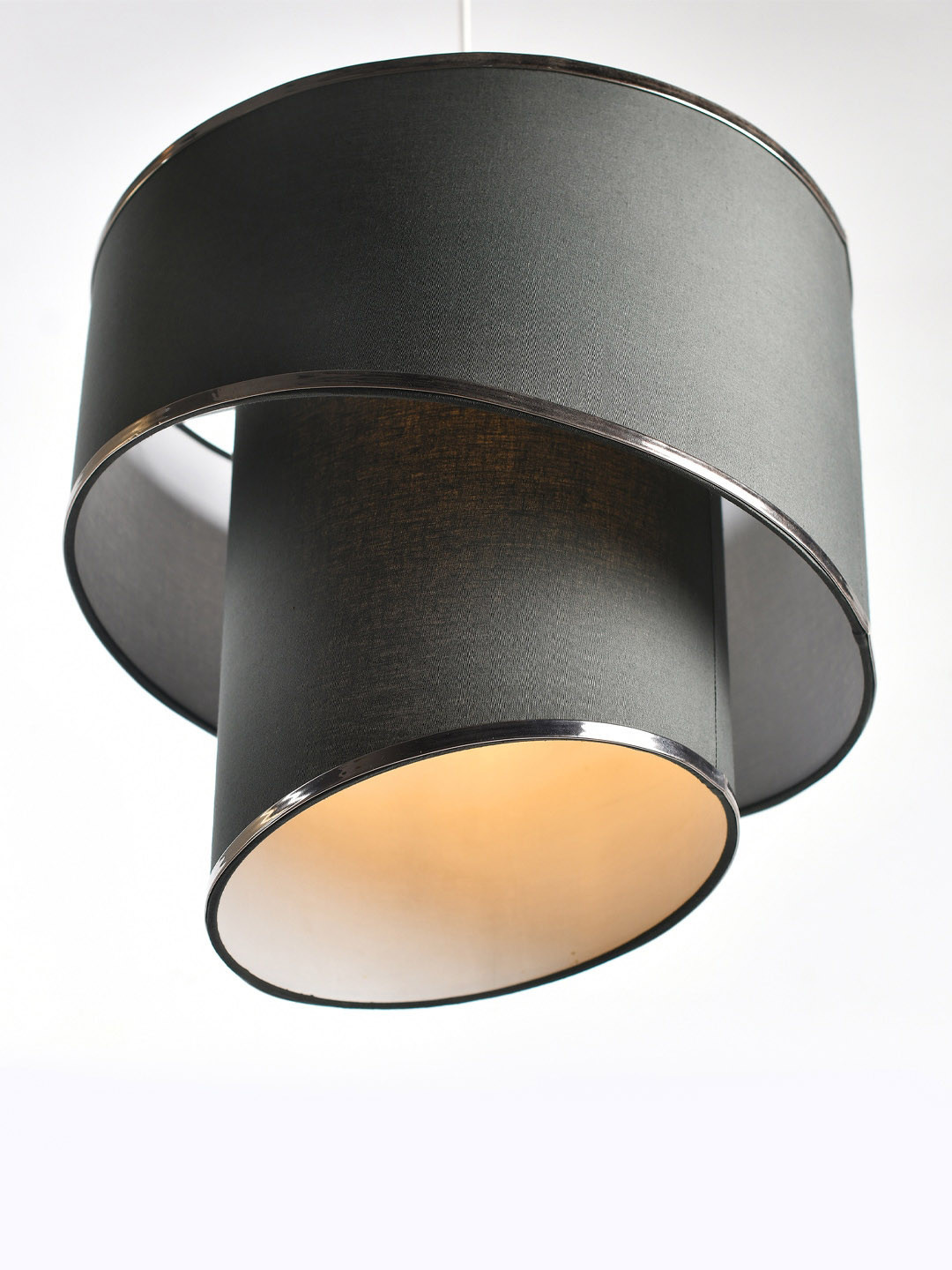 Decazone Black Chandelier Drop Pendant with Dual Drum Hanging Ceiling Lamp