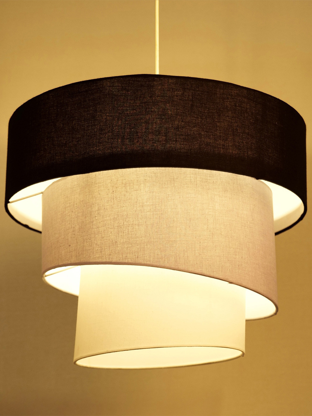 Decazone Black & White Chandelier Spiral Drop Pendant Hanging Ceiling Lamp