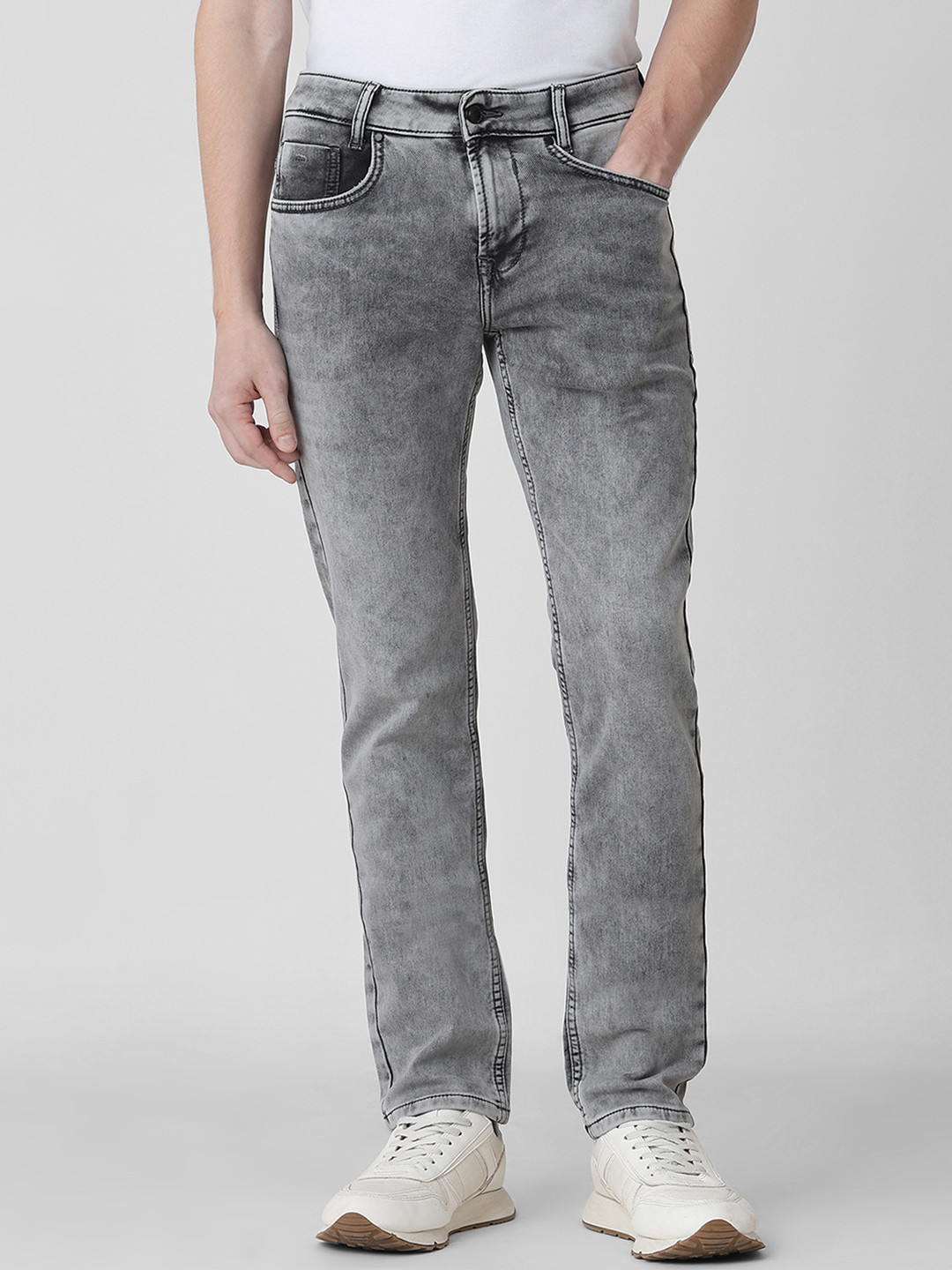 Mufti Men Slim Fit Heavy Fade Stretchable Clean Look Jeans