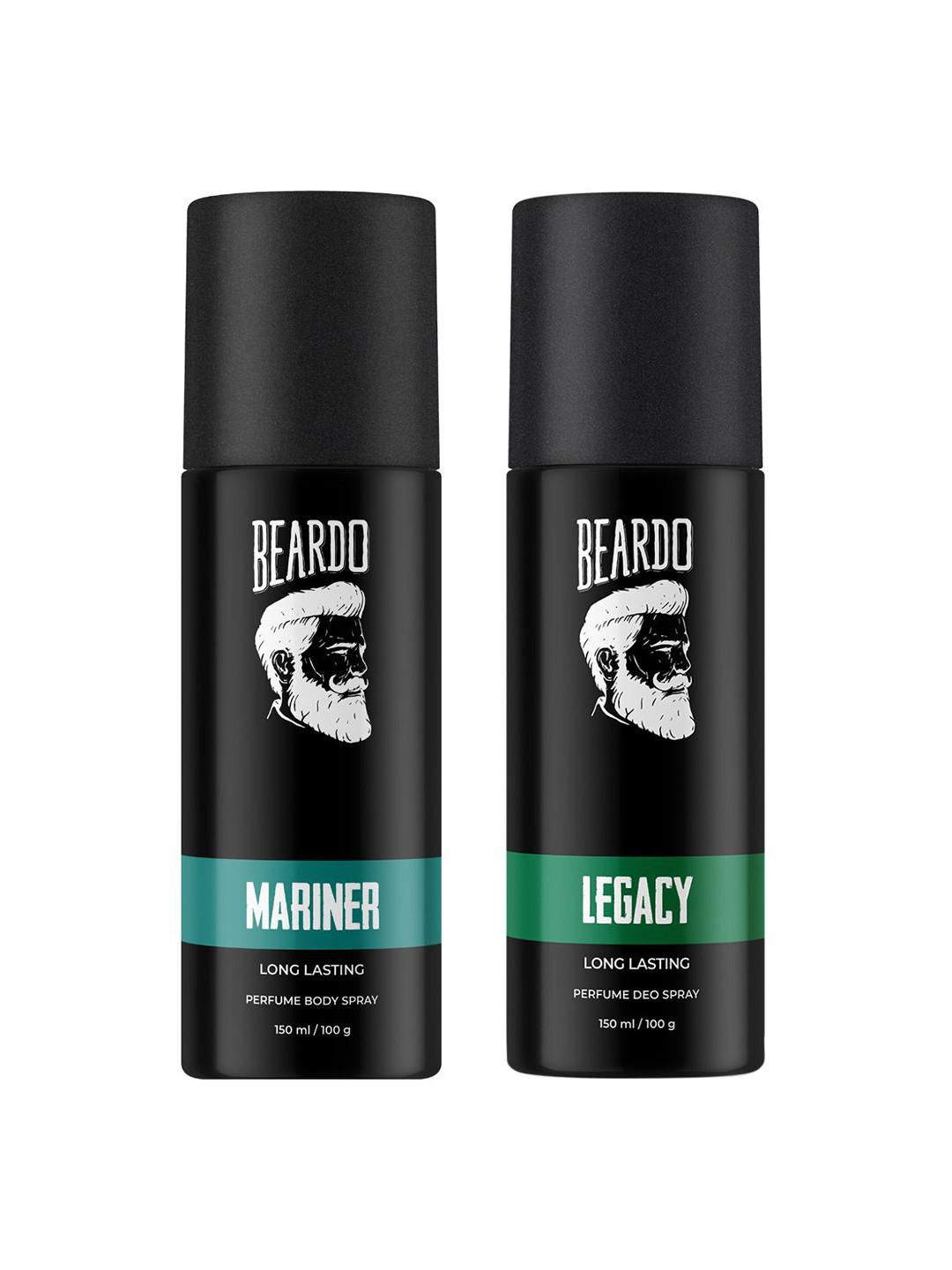 BEARDO Set of 2 Long Lasting Perfume Body Spray - Legacy & Mariner - 150 ml (100 g) Each