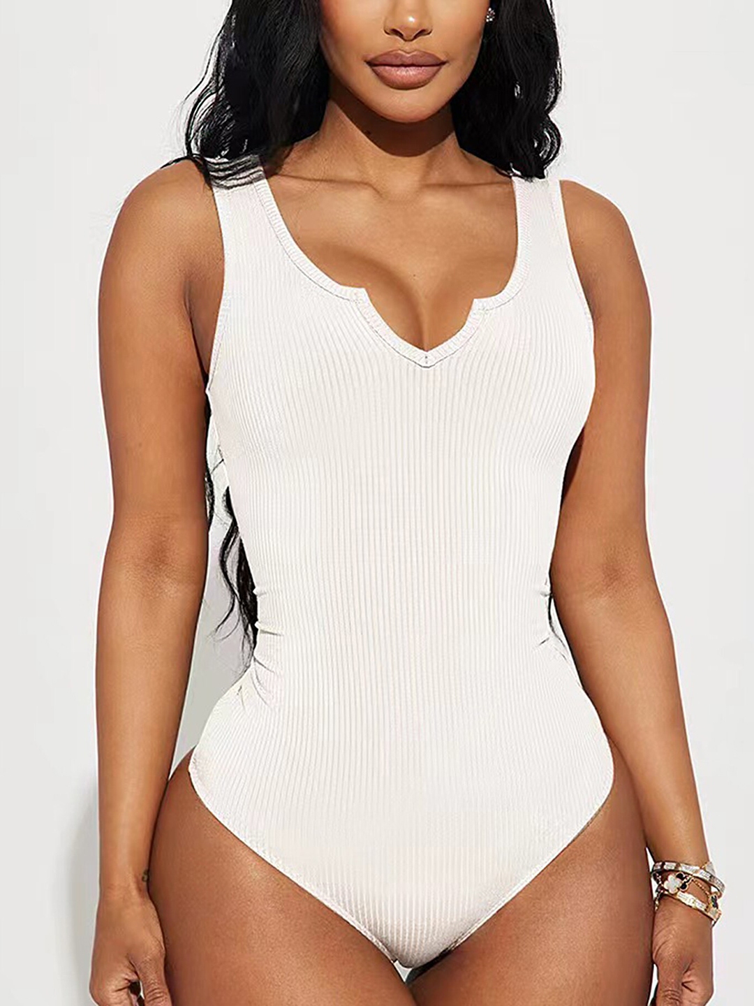 Buy LULU & SKY Ribbed Sleeveless Bodysuit - Bodysuit for Women