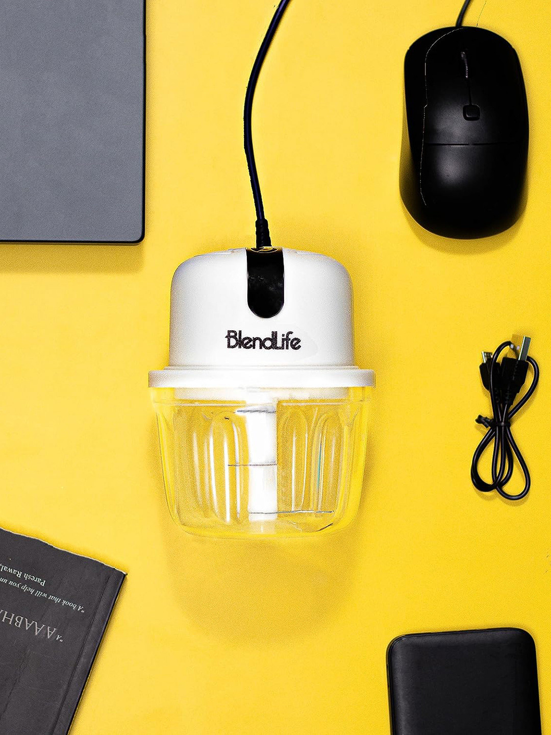 BlendLife White & Transparent Mini Electric Chopper