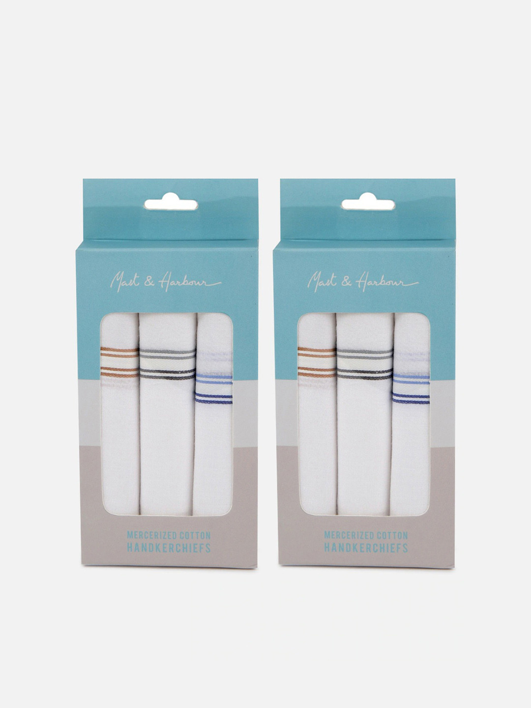Mast & Harbour Pack Of 2 Cotton Handkerchiefs